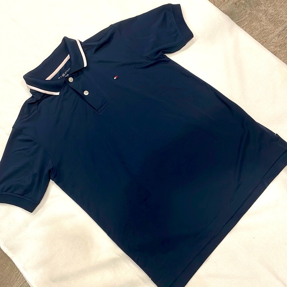 Tommy Hilfiger navy blue Dri fit polo - M 12/14